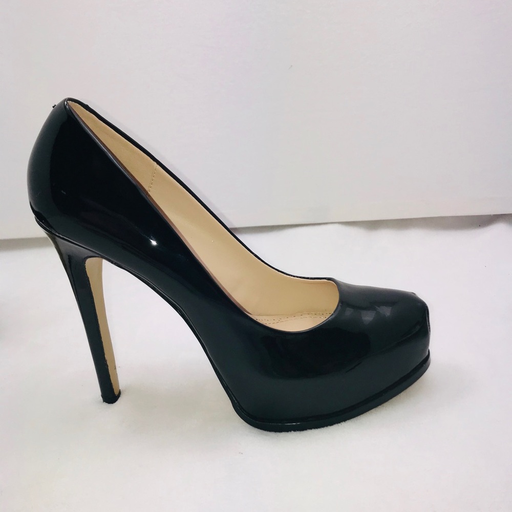 Pour La Victoire Black Patent Leather Heels